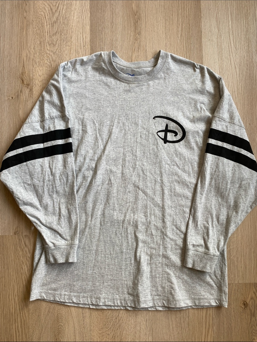 Disney Mickey Mouse Long Sleeve Graphic Tee Varsity Sleeve Striped Shirt Large